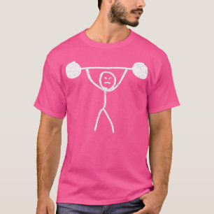 Fitness Funny Stickman Weight Lifting Squat  Gym H T-Shirt