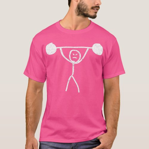 Fitness Funny Stickman Weight Lifting Squat  Gym H T_Shirt