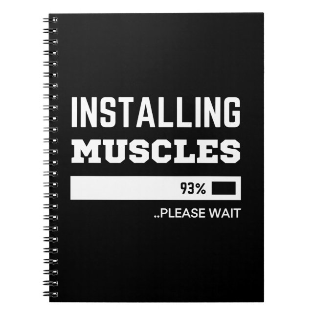 Fitness  Funny Workout Installing Muscles Notebook (Front)