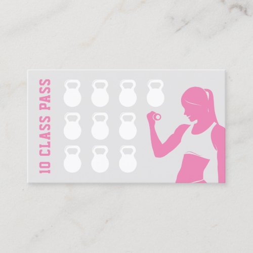 Fitness Girl 10 Class Pass Pink Loyalty