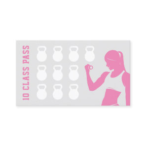 Fitness Girl 10 Class Pass Pink Loyalty Card