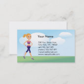 Fitness Girl Cartoon Business Card (Front/Back)