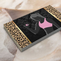 Fitness Girl Chic Leopard Print Personal Trainer Business Card