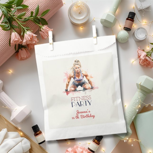 Fitness girl healthy birthday party favor bag (Creator Uploaded)