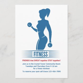 Fitness Girl Invitation by PixiePrints at Zazzle