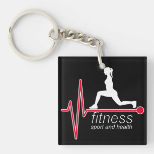 Fitness girl keychain