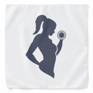 Fitness girl lifting dumbbell bandana