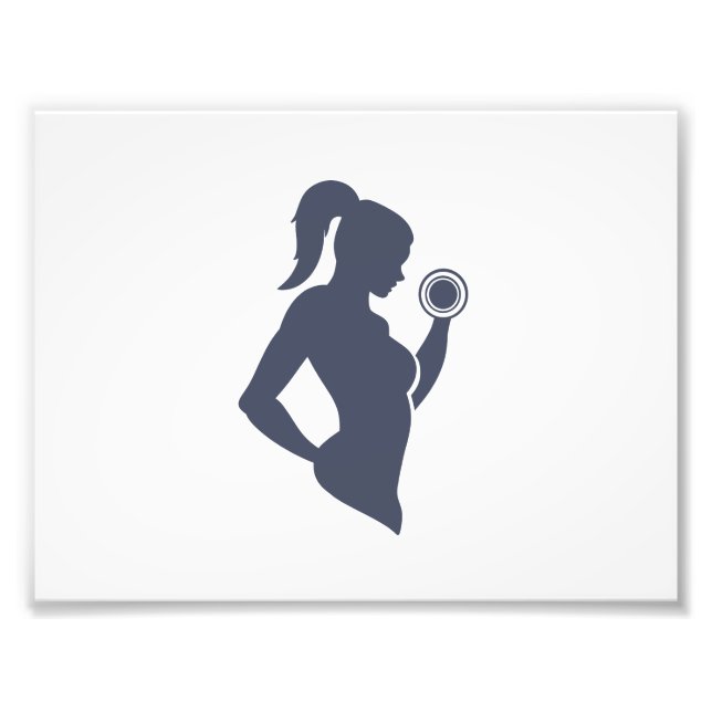 Fitness girl lifting dumbbell photo print (Front)