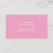 Fitness Girl Personal Trainer Modern Black & Pink Business Card (Back)