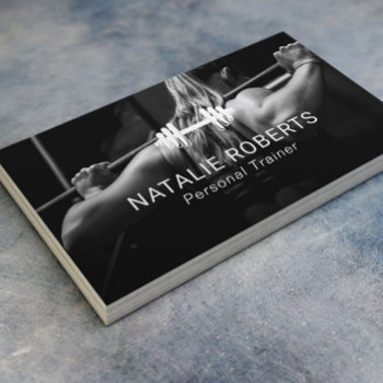 Fitness Girl Personal Trainer Professional Photo Business Card by cardfactory at Zazzle