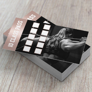 Fitness Girl Rose Gold 10 Class Pass Loyalty Card