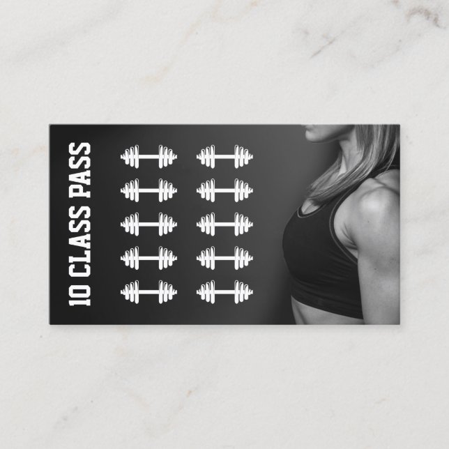 Fitness Girl Trainer 10 Class Pass Loyalty (Front)
