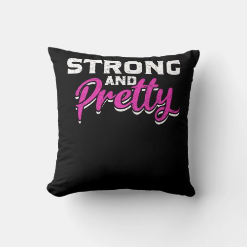 Fitness Girl Weightlifting Female Gym Workout Throw Pillow
