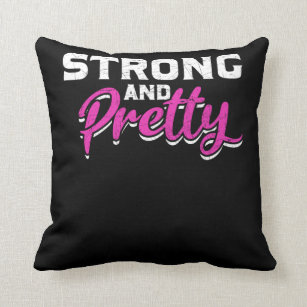 Fitness Girl Weightlifting Female Gym Workout Throw Pillow
