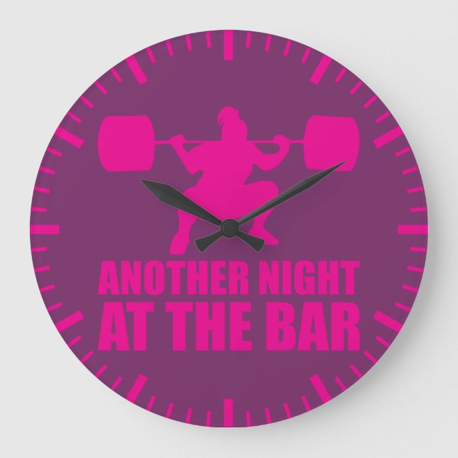 Fitness Girl Workout Gym Large Clock (Front)