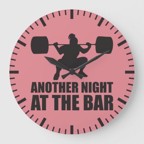 Fitness Girl Workout Gym Large Clock