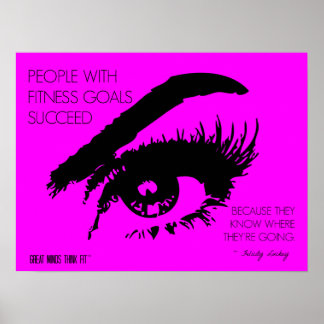 Fitness Goals Eye See: Quote 03 in Pink Poster