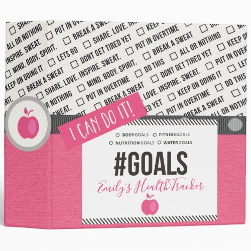 Fitness Goals Health Tracker Journal Binder