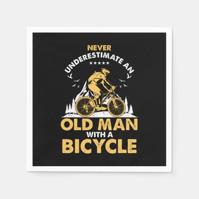 Fitness Grandpa Exercise Bikers Bicycle MTB Cyclin Napkins (Front)