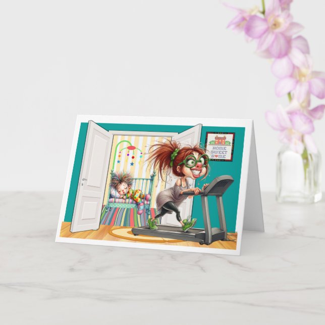 Fitness Granny or Mom  Card (Orchid)