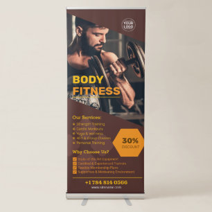 Fitness Gym Club Vertical Retractable Banner