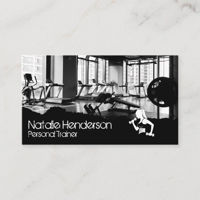 Fitness Gym | Personal Trainer Logo Business Card (Front)