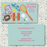 Fitness Gym Trainer Coach Sports CUSTOM Charming   Business Card<br><div class="desc">Change the text, font and colors of this customizable business card with illustrations of fitness equipment. Hand drawn by me for you. Perfect business cards for those in the health, fitness, gym and sports fields. Personal trainers, sports medicine, fitness instructors and gym owner business cards. Add your own text to...</div>