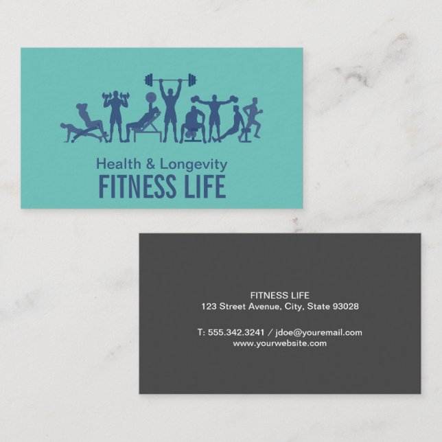 Fitness Gym | Working Out Training Business Card (Front/Back)