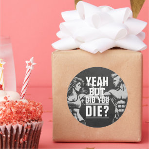 Fitness Gym Workout Bodybuilding Motivational Classic Round Sticker