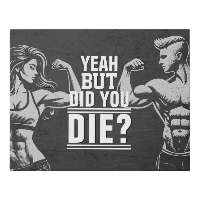 Fitness Gym Workout Bodybuilding Motivational Faux Canvas Print (Front)