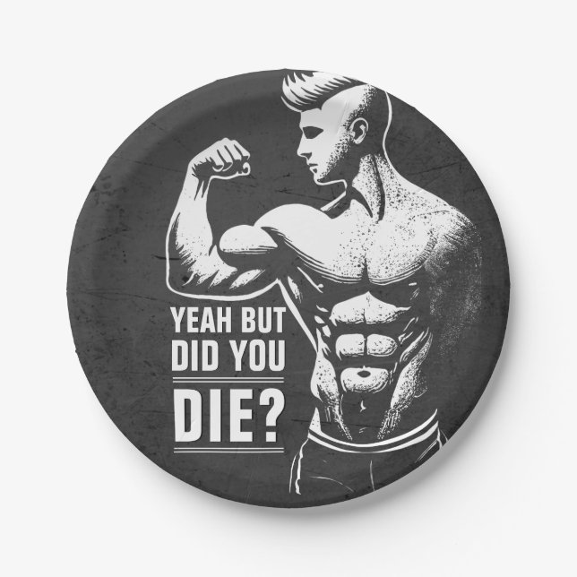 Fitness Gym Workout Bodybuilding Motivational Paper Plates (Front)