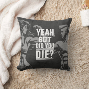 Fitness Gym Workout Bodybuilding Motivational Throw Pillow