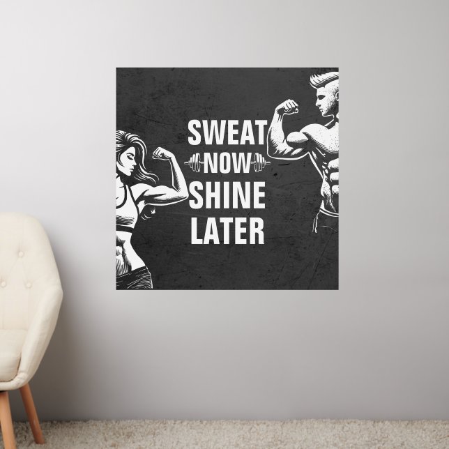 Fitness Gym Workout Bodybuilding Motivational Wall Decal (Living Room 2)