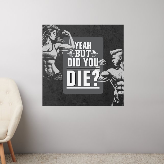 Fitness Gym Workout Bodybuilding Motivational Wall Decal (Living Room 2)