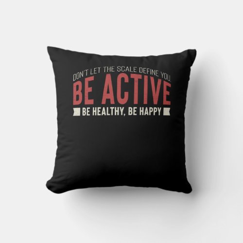 Fitness Gym Workout Motivation Throw Pillow