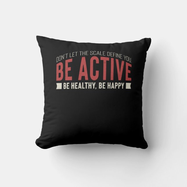 Fitness Gym Workout Motivation Throw Pillow (Front)
