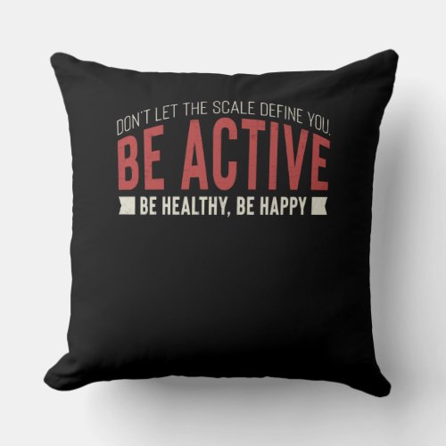 Fitness Gym Workout Motivation Throw Pillow