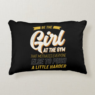 Fitness Gym Workout Motivation Womens Accent Pillow