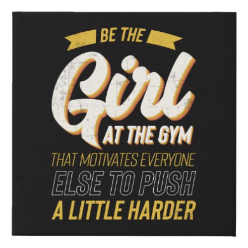 Fitness Gym Workout Motivation Womens Faux Canvas Print