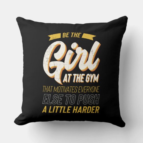 Fitness Gym Workout Motivation Womens Throw Pillow