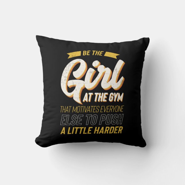 Fitness Gym Workout Motivation Womens Throw Pillow (Front)