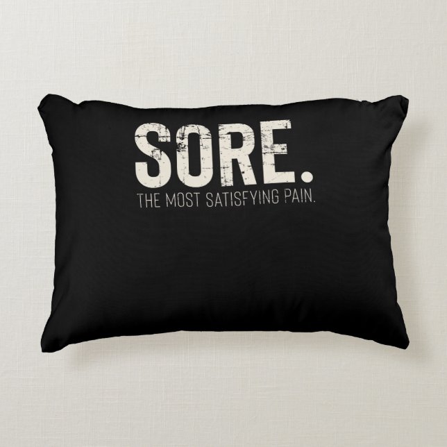 Fitness Gym Workout Motivational Quote Accent Pillow (Front)