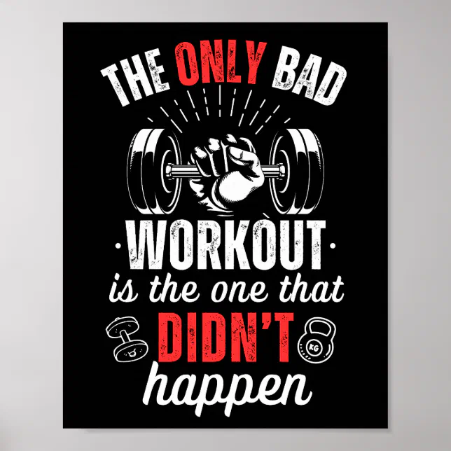 Fitness Gym Workout motivational quote, Exercise Poster | Zazzle