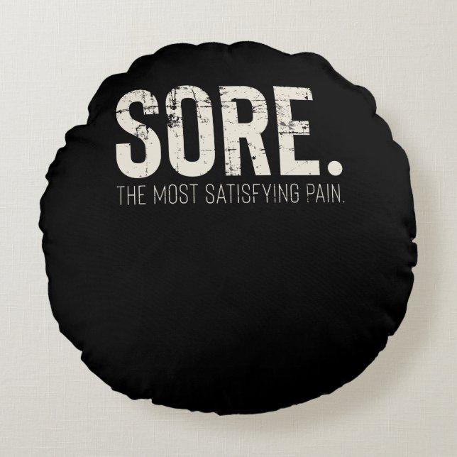 Fitness Gym Workout Motivational Quote Round Pillow (Front)