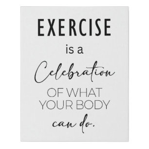Fitness Gym Workout motivational quote wall decor Faux Canvas Print