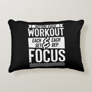 Fitness Gym Workout Motivational Saying Accent Pillow