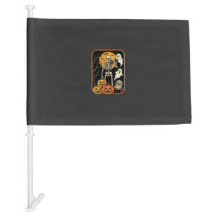 Fitness Halloween Skeleton Ghost Pumpkin Workout D Car Flag