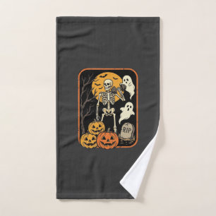Fitness Halloween Skeleton Ghost Pumpkin Workout D Hand Towel