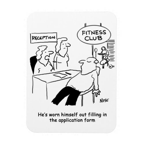 Fitness Health Club Cartoon Magnet