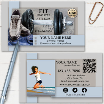 Fitness Health Personal Trainer Business Card by sunnysites at Zazzle
